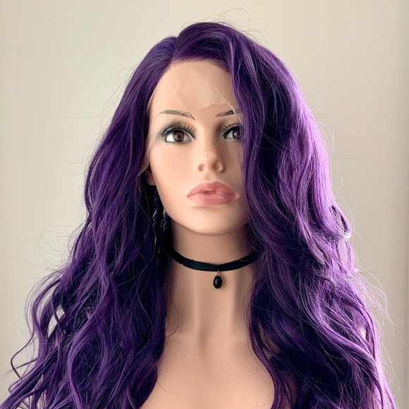 Gorgeous 24” Deep Purple Premium Fiber 13x2.5 Lace Front Wig for Daily Wear… - Picture 6 of 13